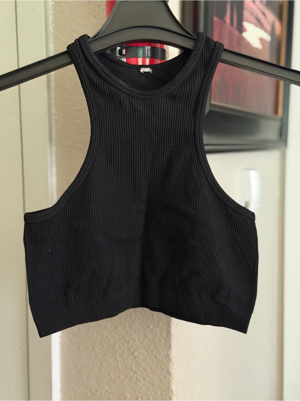 Zara Black Ribbed Racerback Crop Tank - Picture 5 of 5
